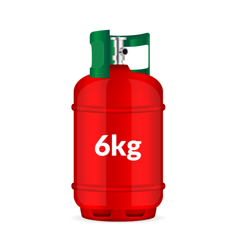 green 6kg gas bottle