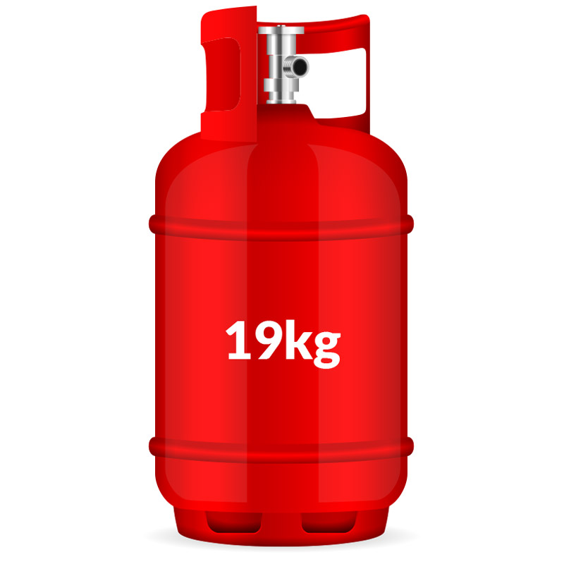 red 19kg gas bottle