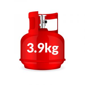 red 3.9kg gas bottle