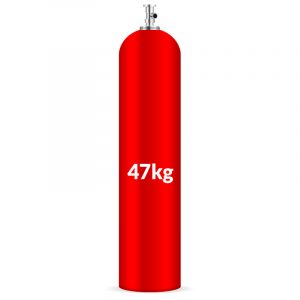 red 47kg gas bottle